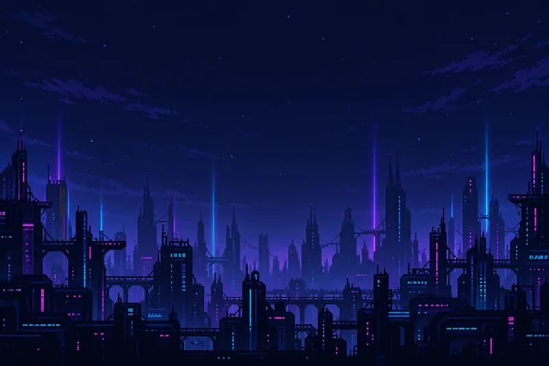 トピック:ネオンドライブの電脳都市ステージ背景