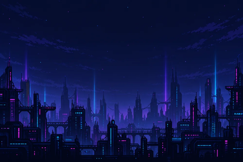 トピック:ネオンドライブの電脳都市ステージ背景
